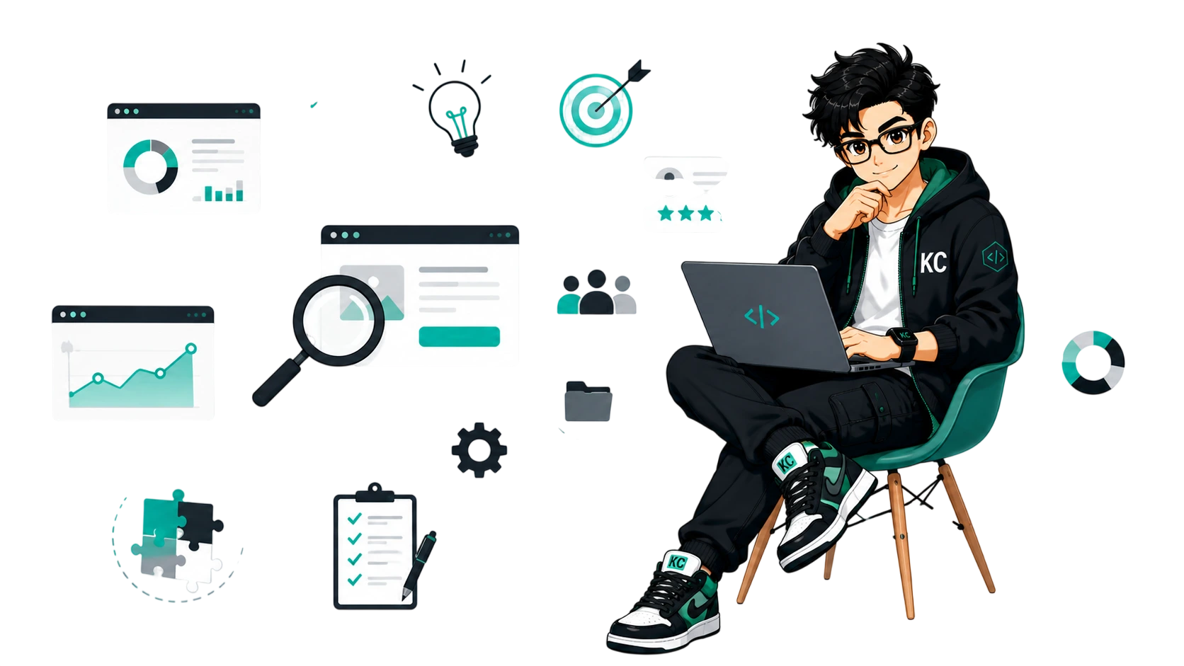 Software development case studies hero background with project outcomes