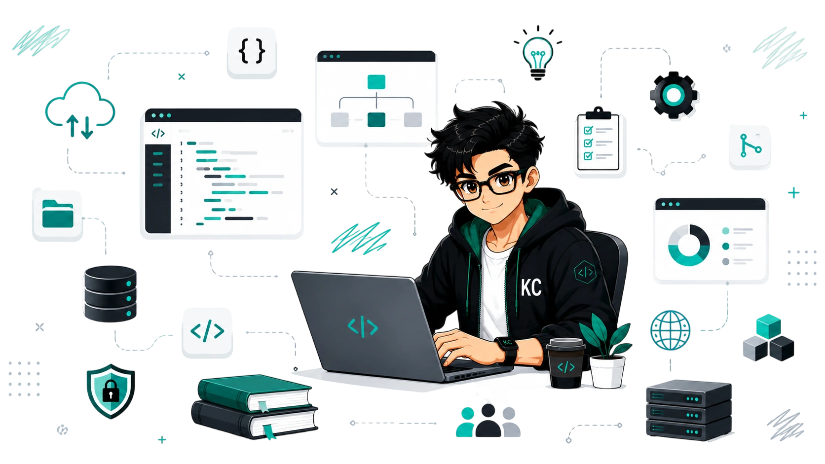 Software development resources and guides hero background