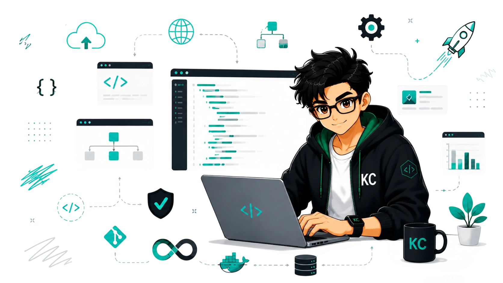 Software development services hero background showing product engineering and delivery