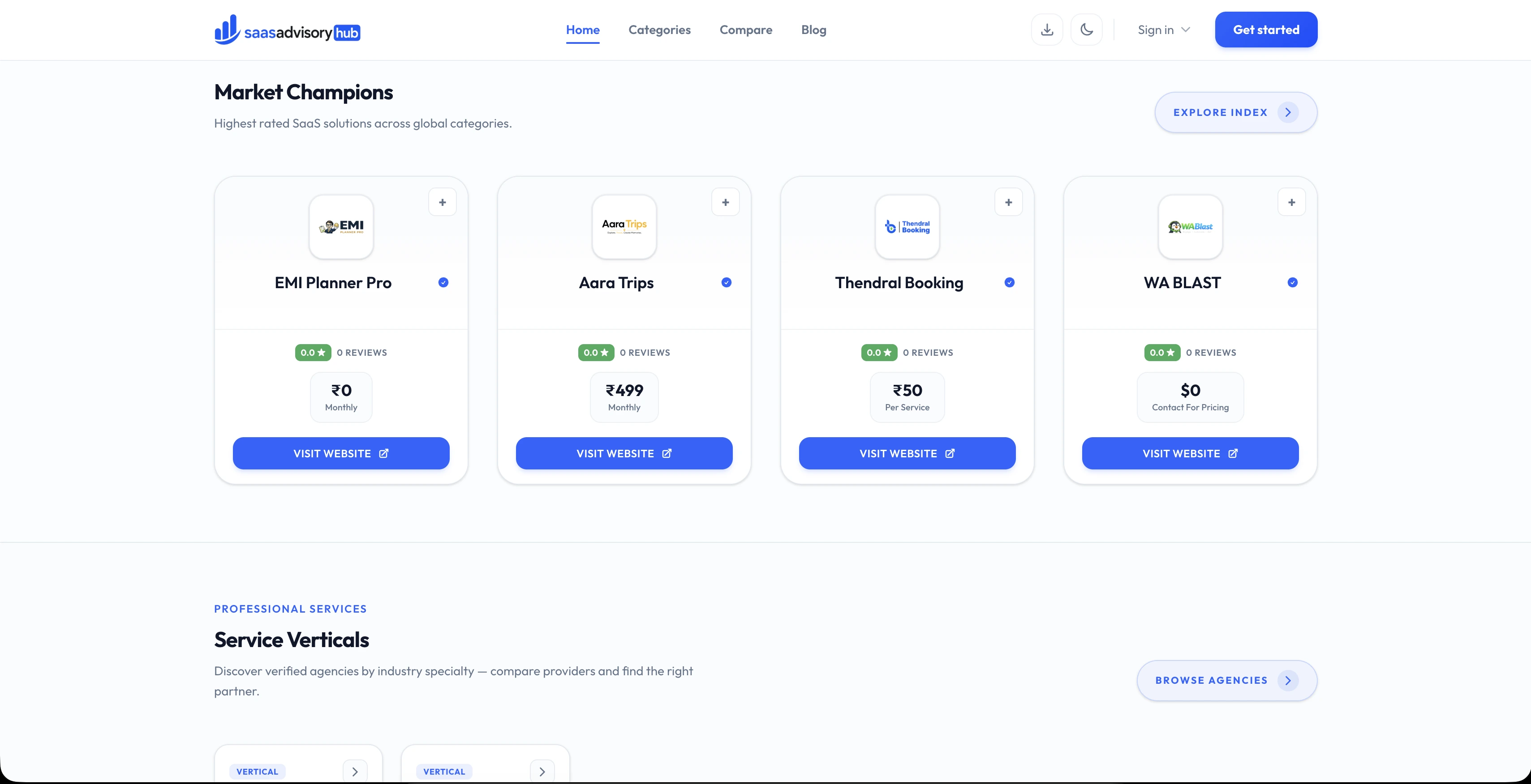 SaaS Advisory Hub B2B discovery marketplace screenshot 2