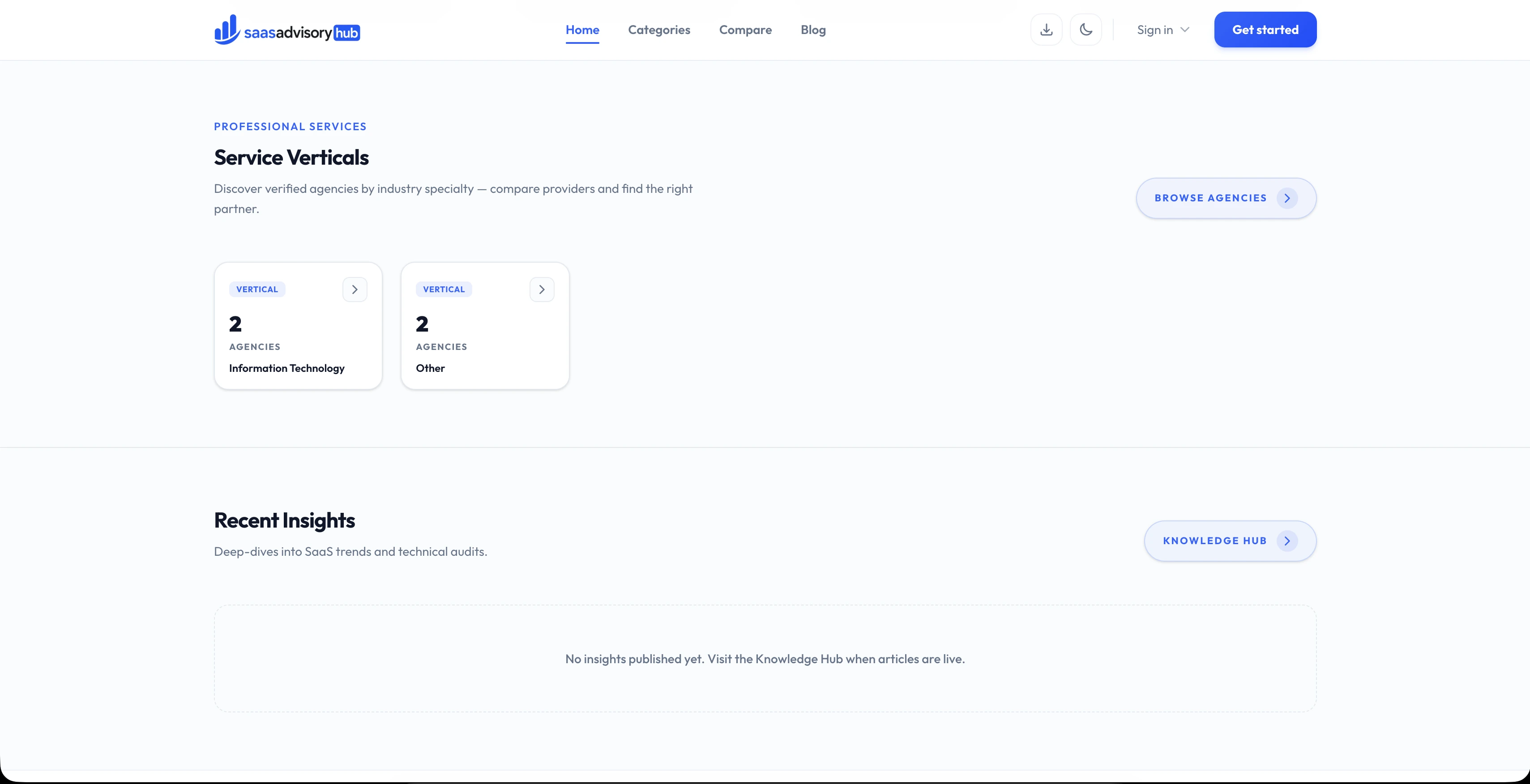 SaaS Advisory Hub B2B discovery marketplace screenshot 3